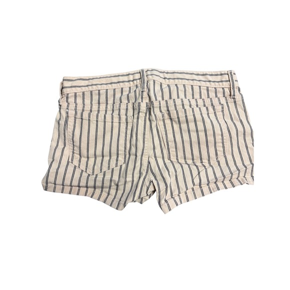 LOFT Ann Taylor Pinstripe Denim Shorts Peach Pink Navy Blue Striped Size 2 - Picture 3 of 3